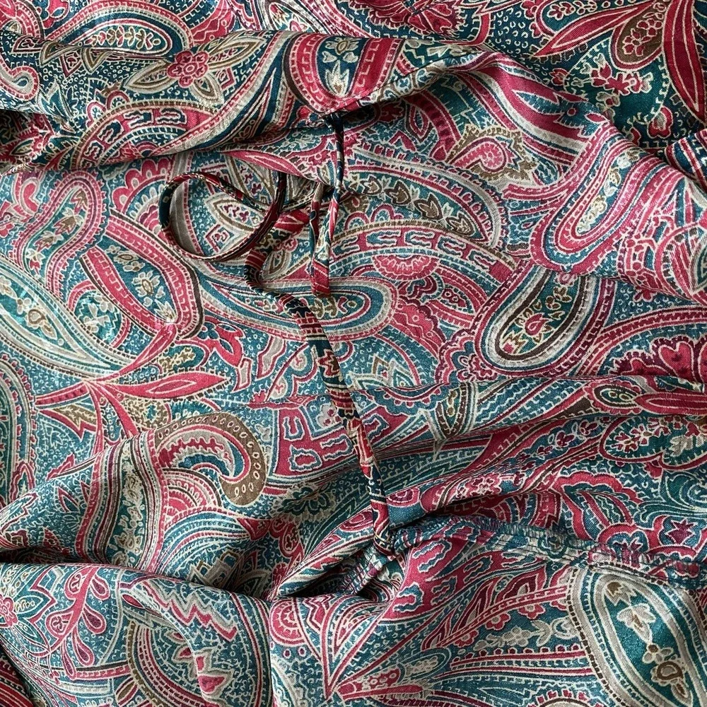 Vintage Victoria's Secret Womens Paisley Kimono‎ Robe Satin Size O/S Boho Chic